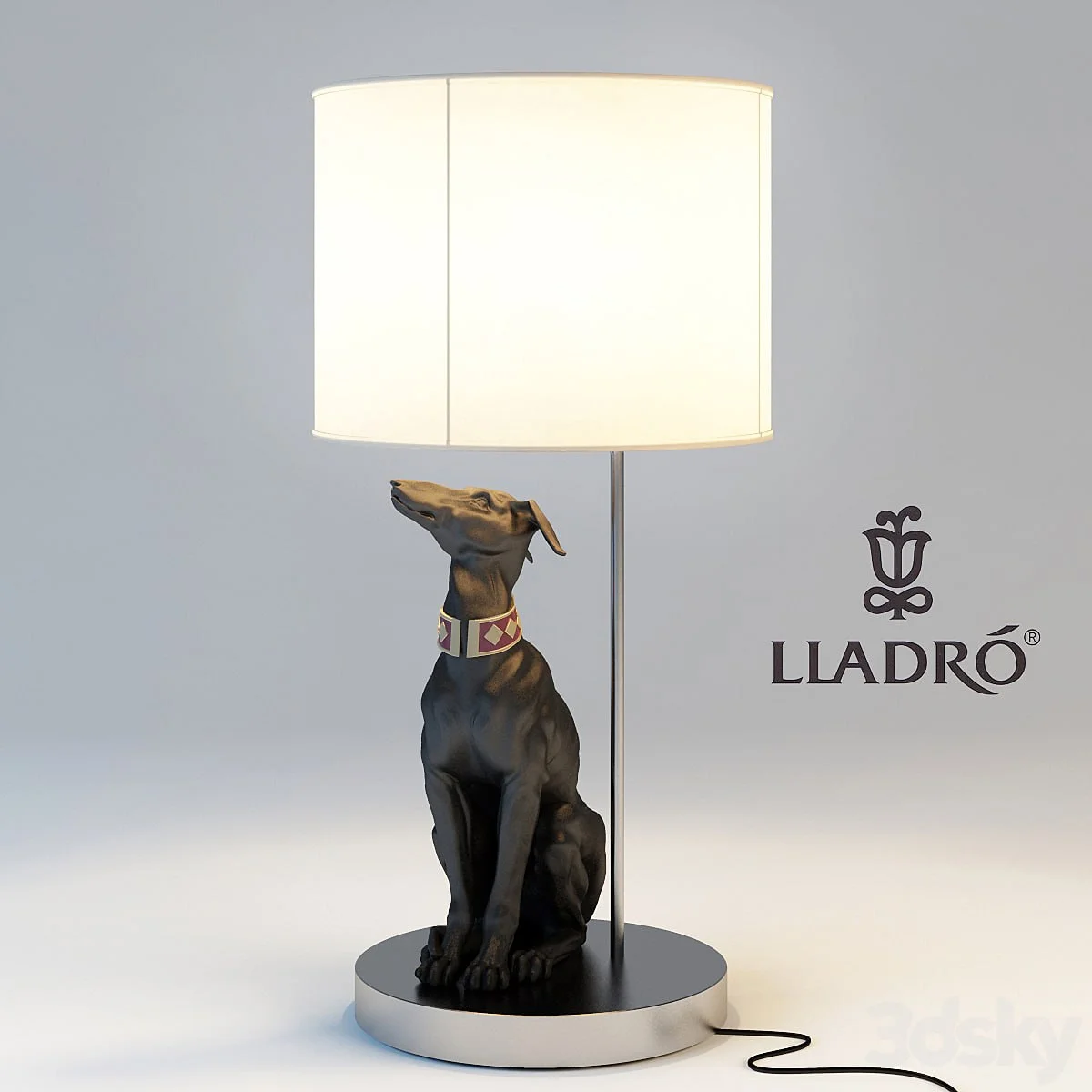 LLADRO ATTENSIVE GREYHOUND